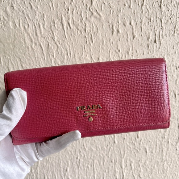 Prada Saffiano Leather Long Wallet EUC - Picture 1 of 7